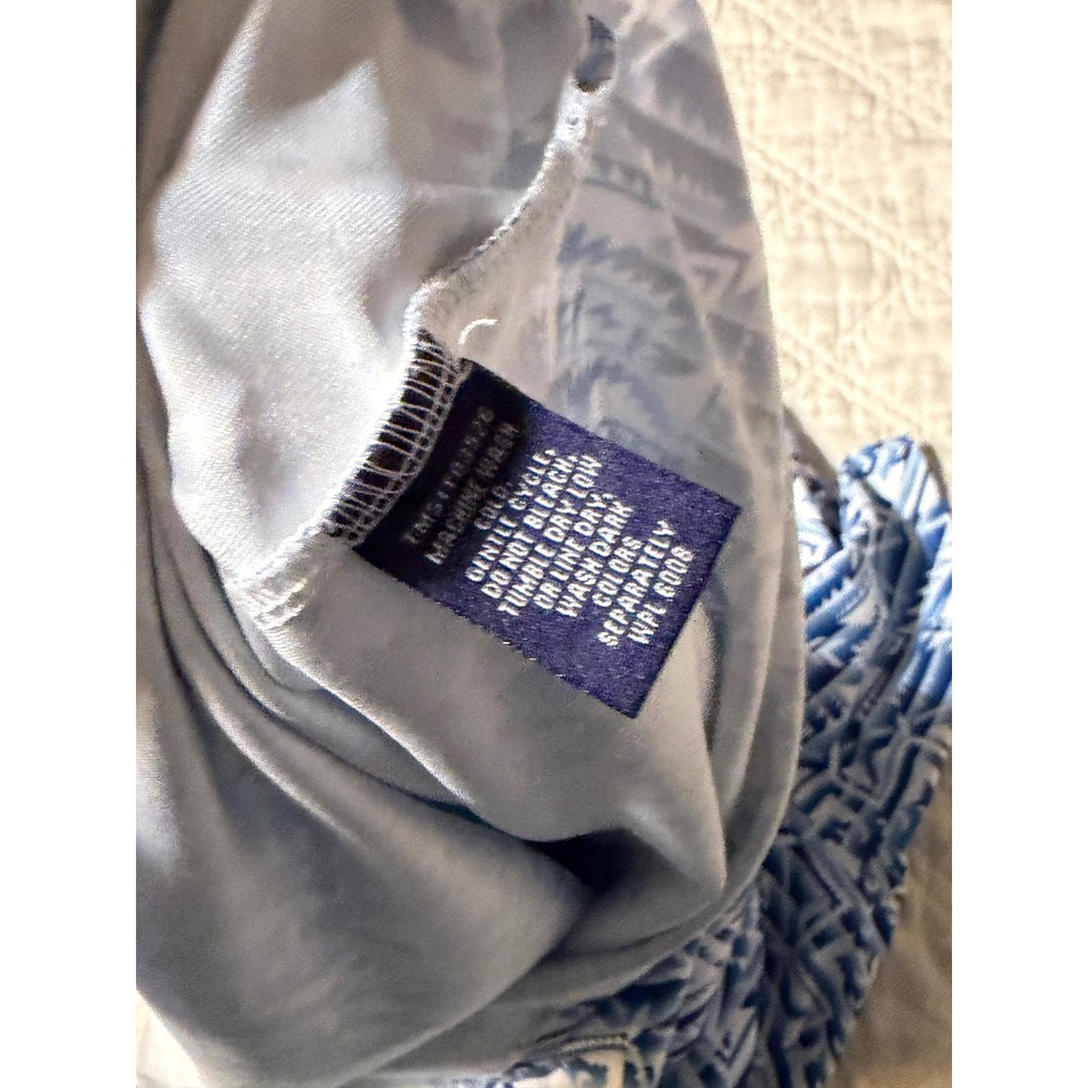 Panhandle Performance Mens XXL Blue White Aztec Southwestern Snap Polo Shirt - Picture 9 of 13